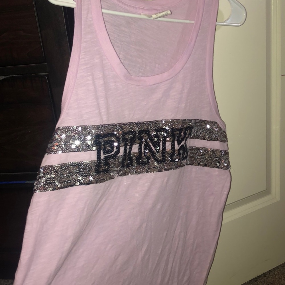 Lavender Pink tank w/Sequins
